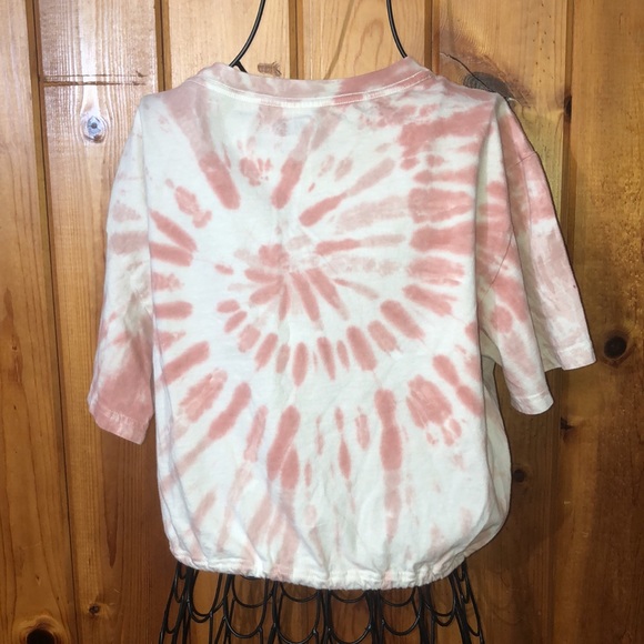 Pink Victoria’s Secret tie dye crop top cinch waist pink size large T-shirt top - Picture 6 of 6